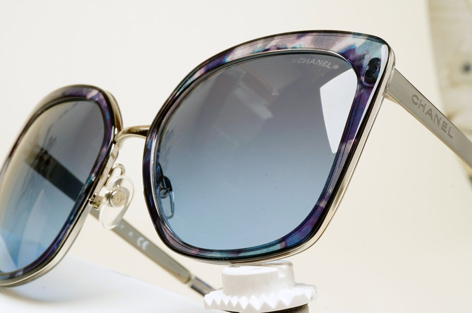 Chanel Sunglasses Blue Gradient Square Silver Metal 4209 c.465/S2 57mm 100125