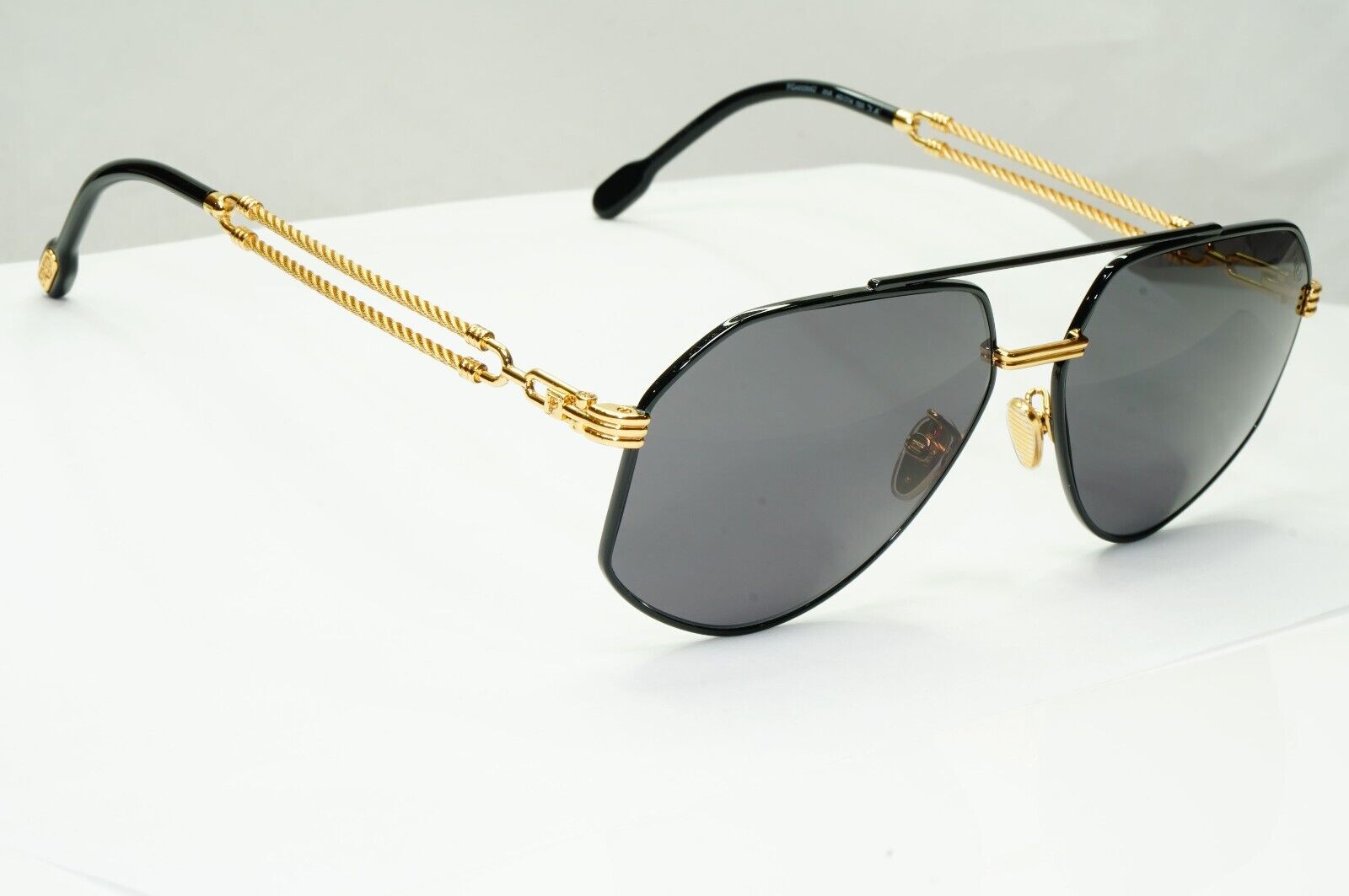 Fred Sunglasses Pilot Gold Black Cable Twist Metal FG40030U 01A Force 10 [A]