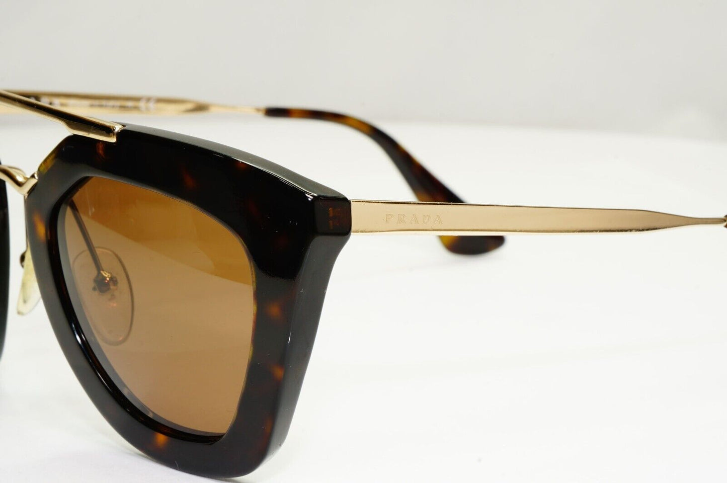 Prada Sunglasses Cinema Gold Brown Tortoise Square PR09QS SPR 09Q 2AU-6S1 170125