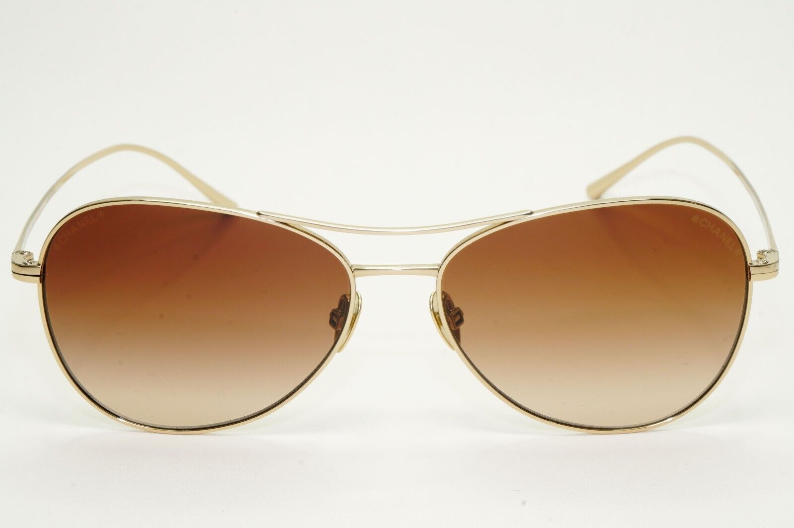 Chanel Sunglasses Titanium Gold Pilot Brown Gradient Metal 4259-T c.395/S5 56mm