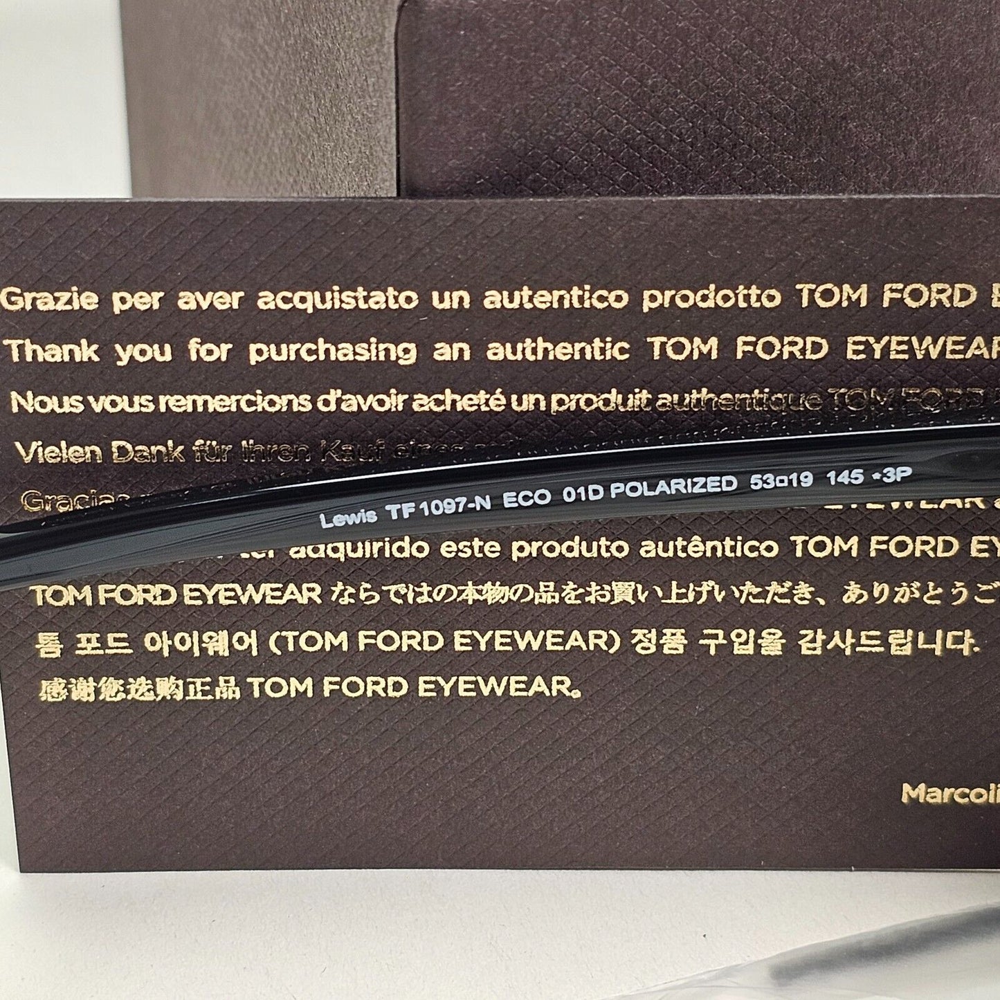 Tom Ford Sunglasses Polarised Black Round Grey FT1097-N TF 1097-N 01D 53mm [a]