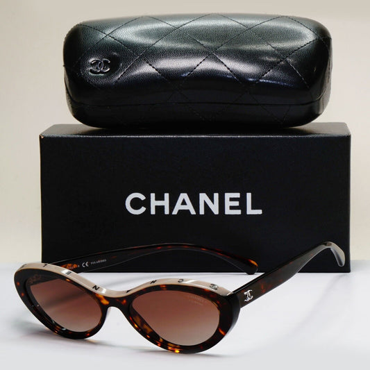 Chanel Sunglasses Polarised Letters Brown Tortoise Beige 5416 c.1682/S9 57mm