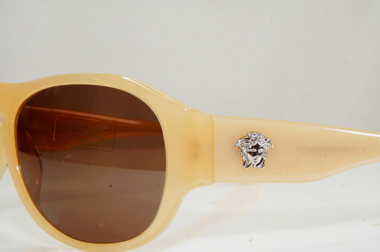 Versace Nude Silver Medusa Beige Sunglasses Square Womens 4058 329/3 28505