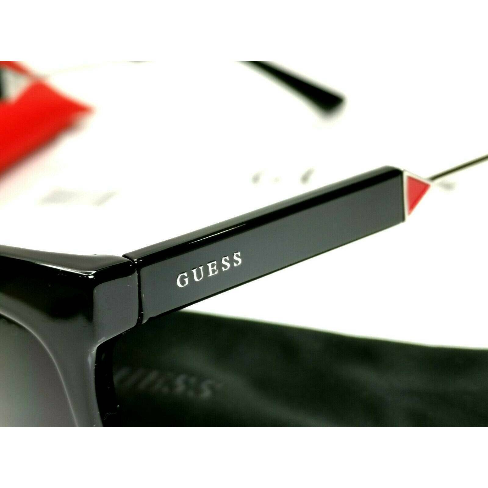 Authentic GUESS Womens Sunglasses Square Glossy Black Gradient Smoke GU 7619 01B
