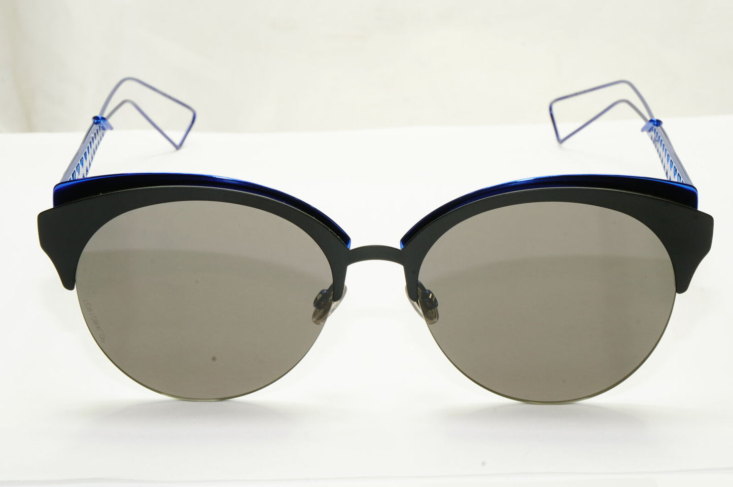 Authentic Dior Womens Metal Sunglasses Black Blue Grey Diorama Club G5V2K
