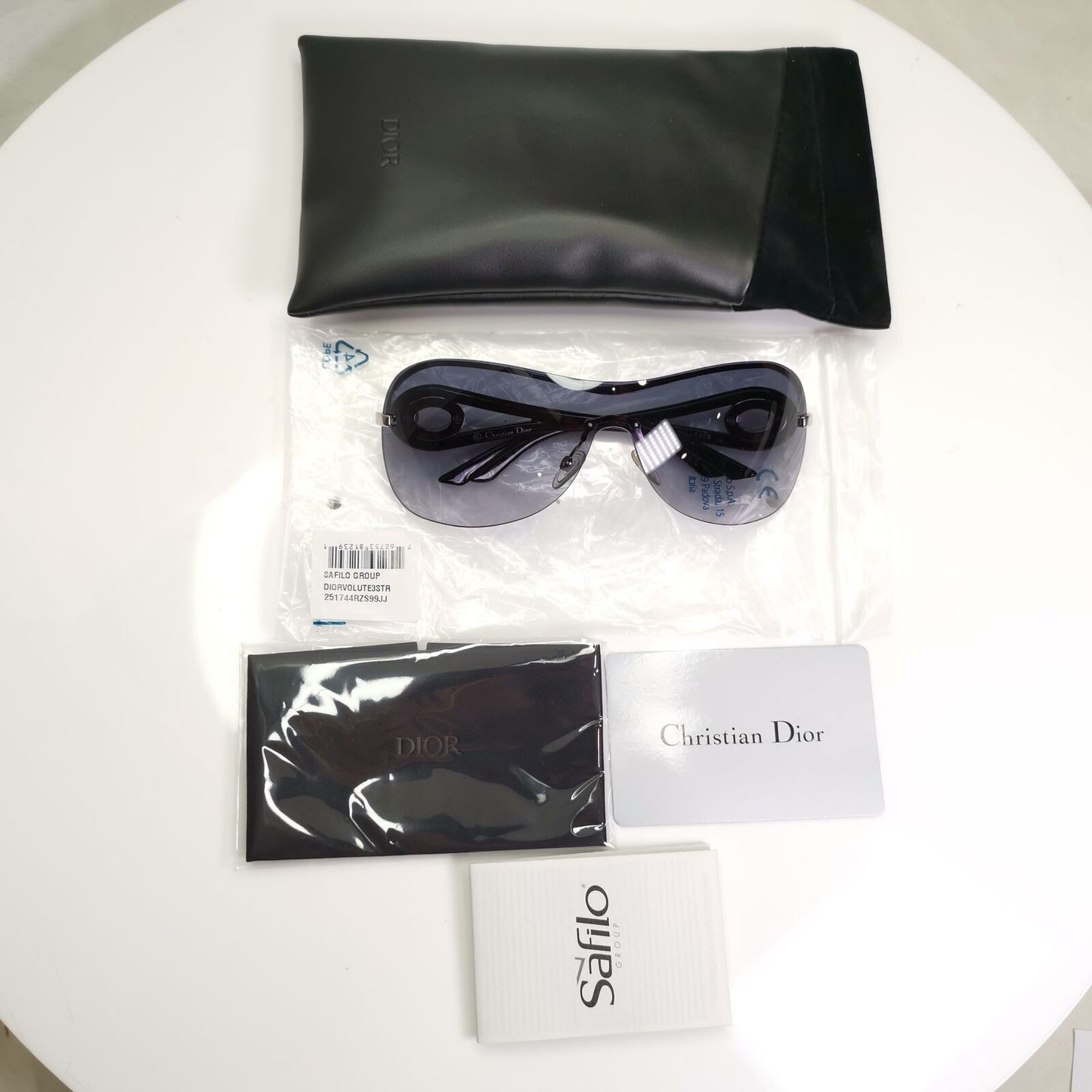 Authentic Dior Womens Shield Black Visor Shield Sunglasses Volute 3 Strass RZSJJ