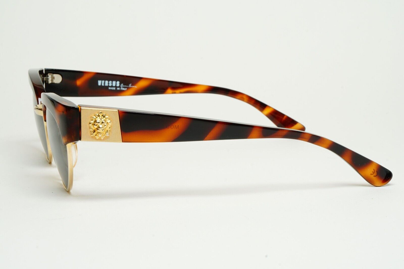 Versus Sunglasses 1996 by Gianni Versace Vintage Brown Gold Lion MOD E22 COL 649