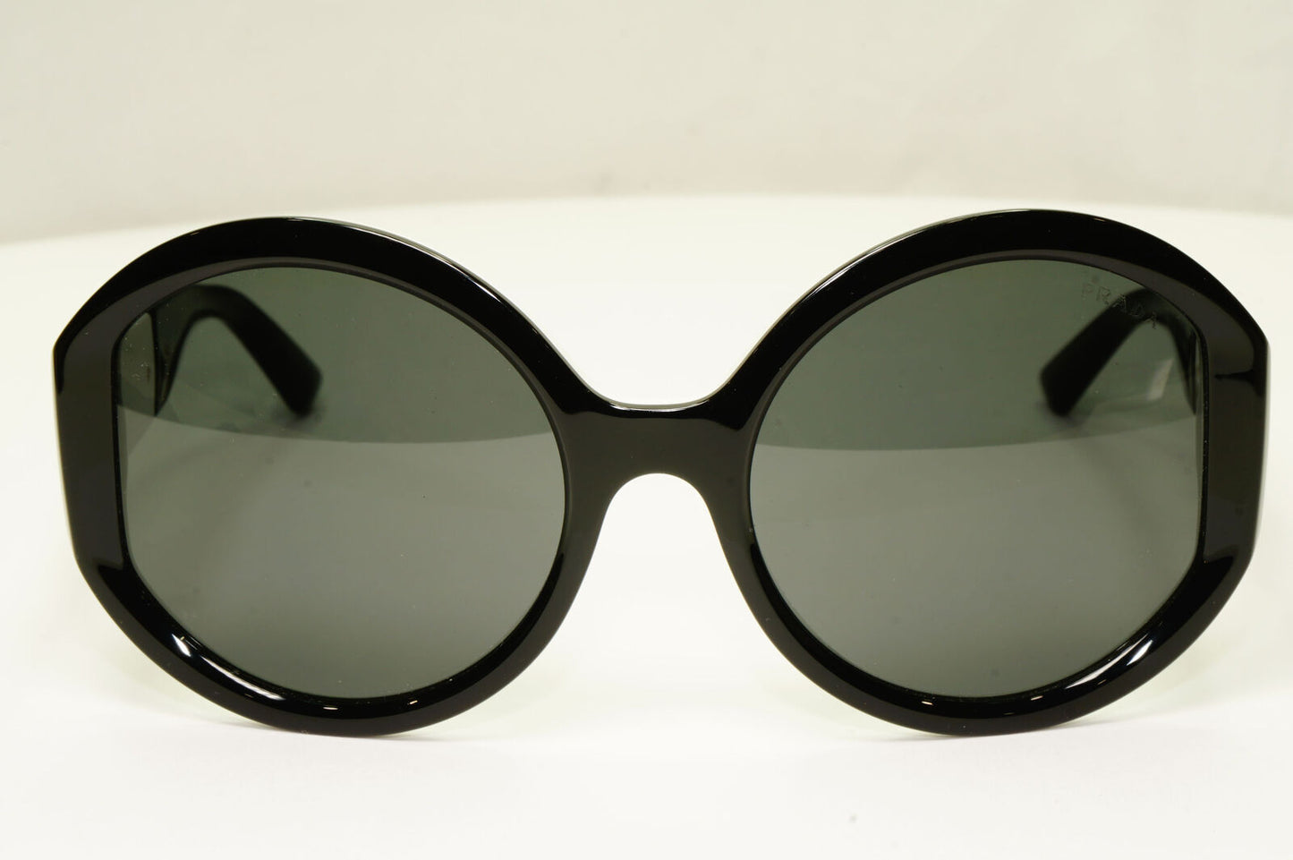 Prada Black Oversized Sunglasses White Round Milano SPR 22X PR22XS YC4-5S0