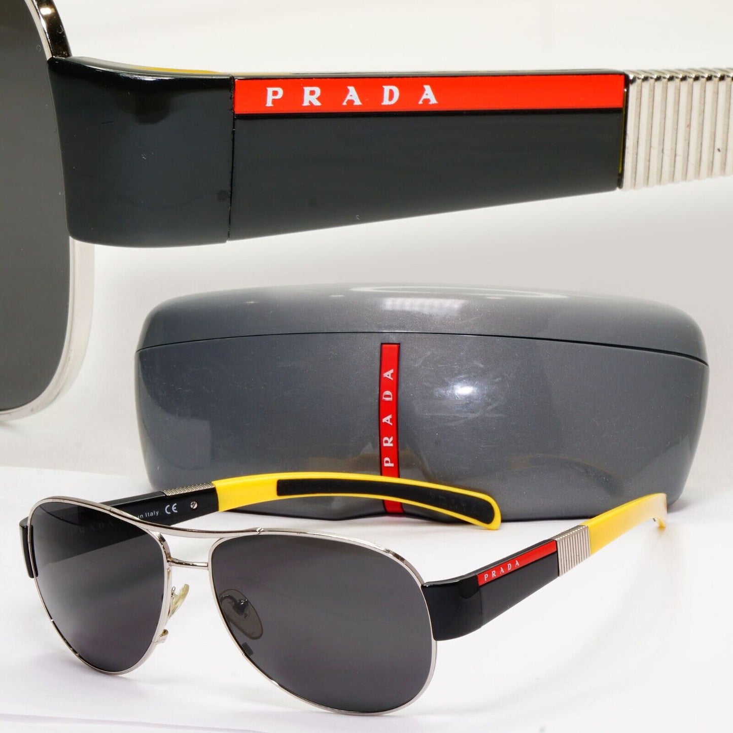 Prada Sunglasses 2006 Vintage Pilot Black Rossa PS51HS SPS 51H 7OT-3M1 111223