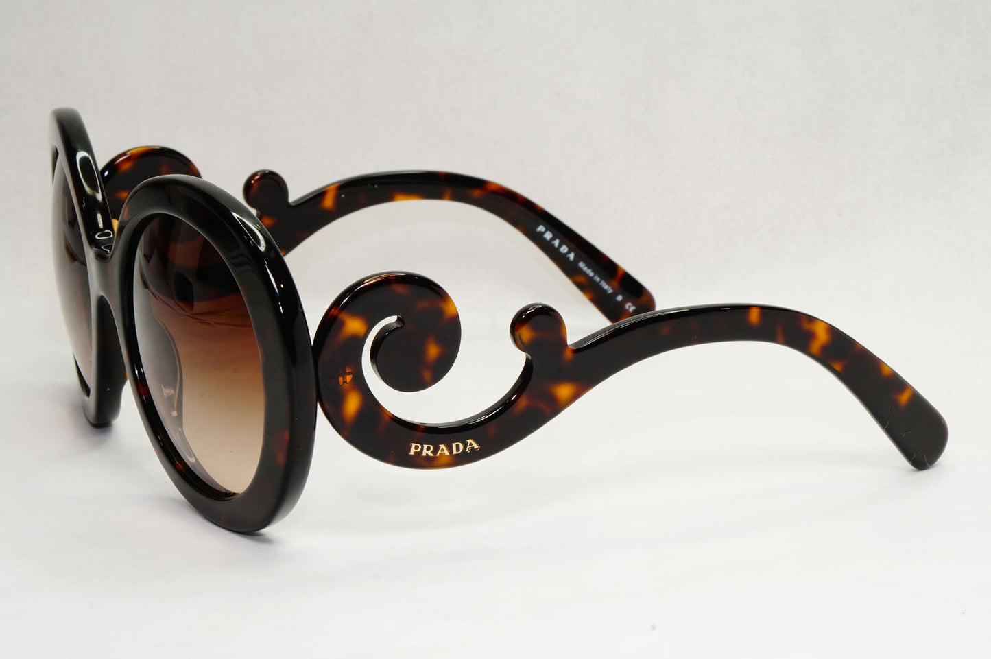 Prada Sunglasses Baroque Swirl Round Brown Tortoise PR27NS SPR 27N 2AU6S1 270124