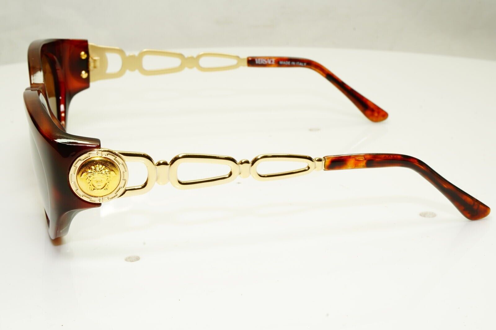 Gianni Versace Sunglasses 1996 Vintage Brown Gold Medusa Brown MOD 490 COL 900