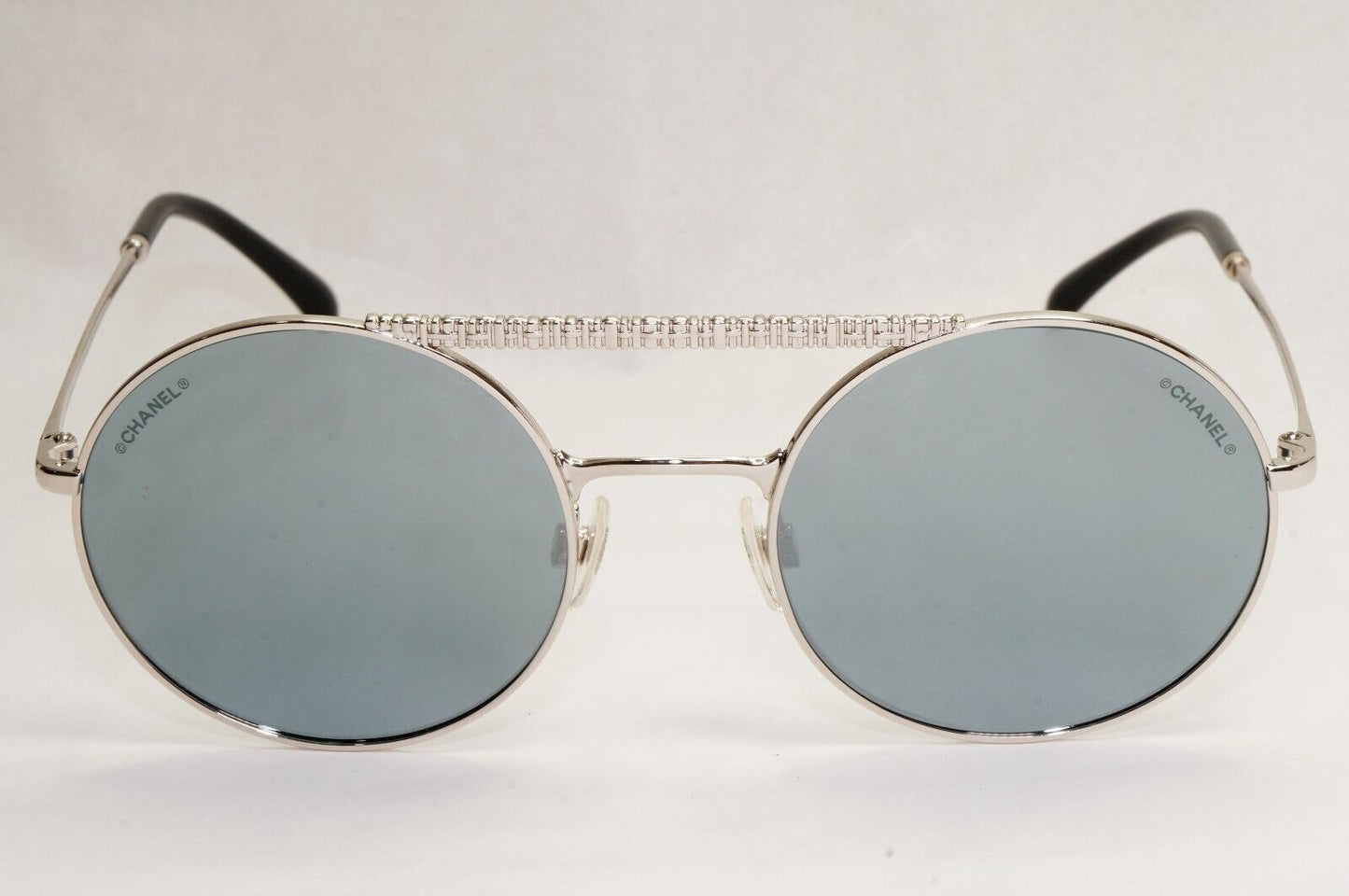 Chanel Sunglasses Silver Grey Mirrored Round Pilot Metal 4232 c.124/6G 200324