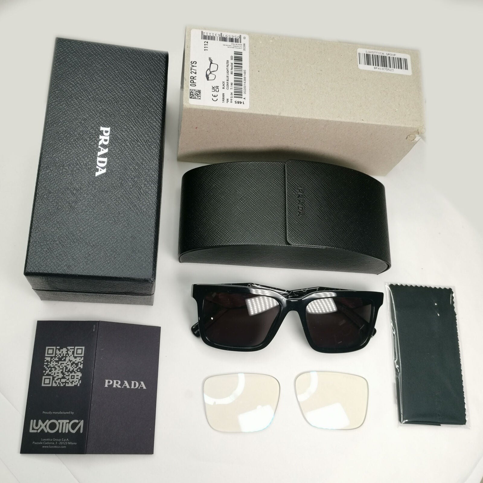 Prada Sunglasses Symbole Triangle Black Marble Square PR27YS SPR 27Y 1AB-08N