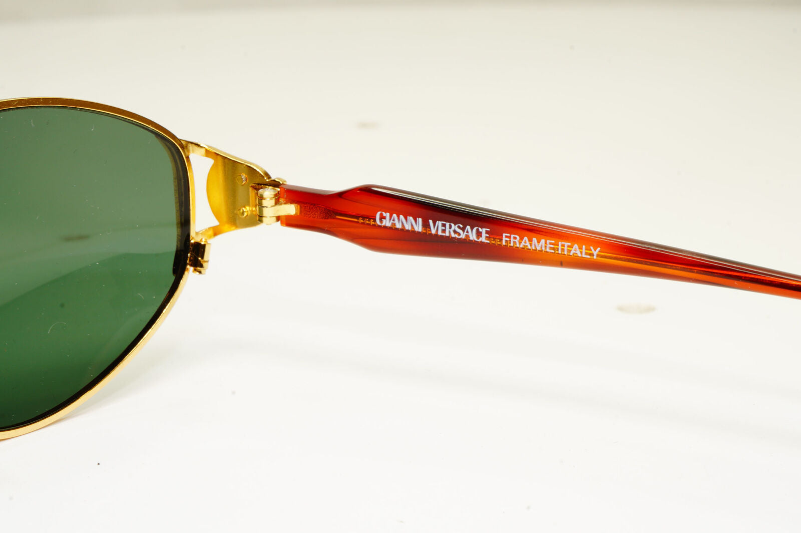 Gianni Versace 1995 Vintage Gold Medusa Unisex Green Sunglasses MOD G46 COL 14L