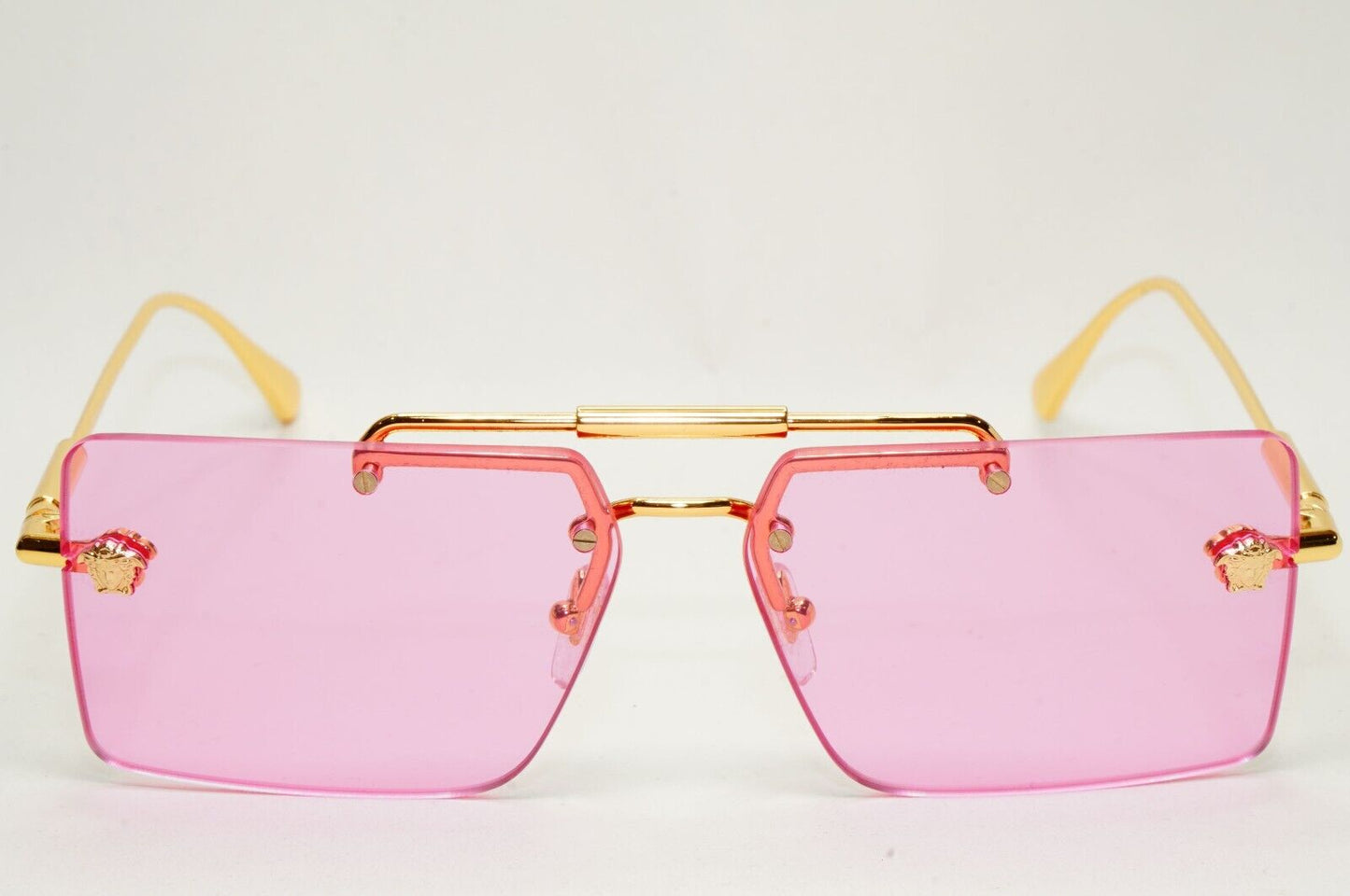 Versace Sunglasses Gold Rimless Medusa Fuchsia Pink Violet MOD VE 2245 1002/5