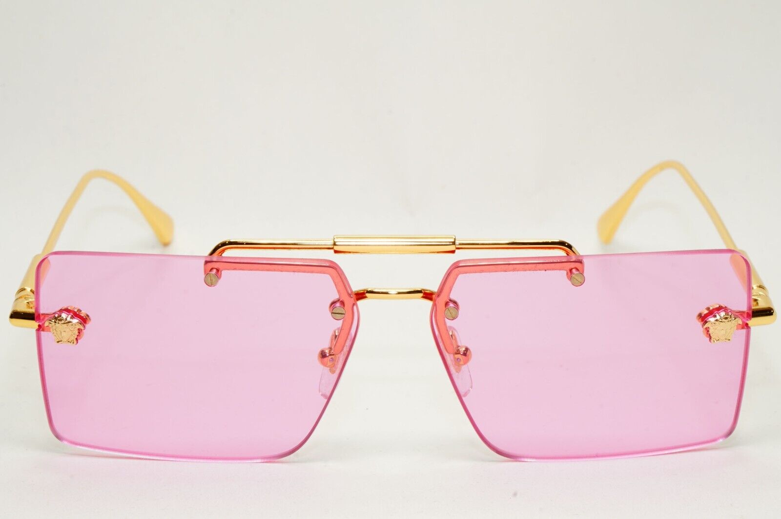 Versace Sunglasses Gold Rimless Medusa Fuchsia Pink Violet MOD VE 2245 1002/5