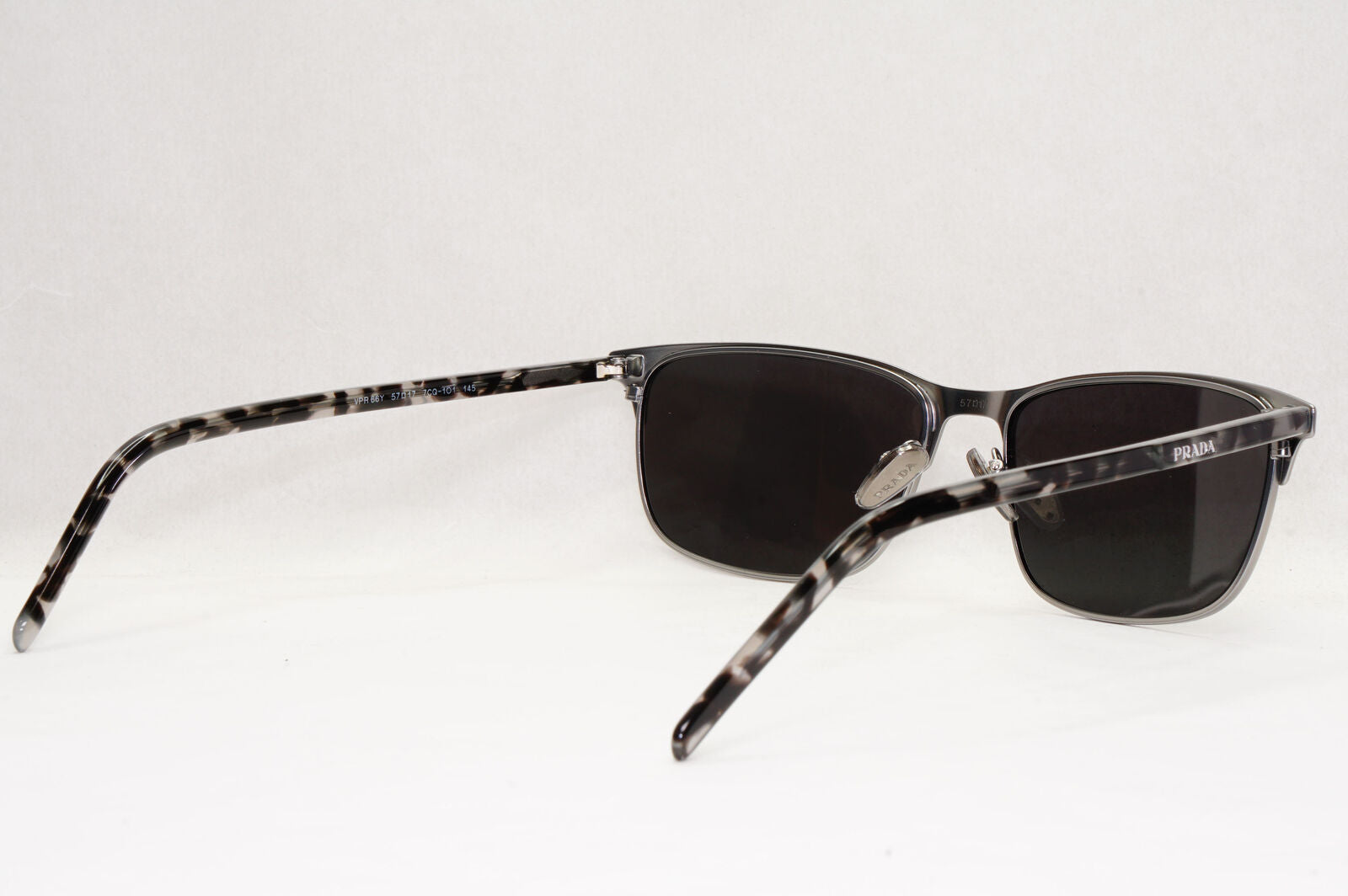 Prada Sunglasses Black Gunmetal Grey Havana PR66YV VPR 66Y 7CQ-1O1 57mm