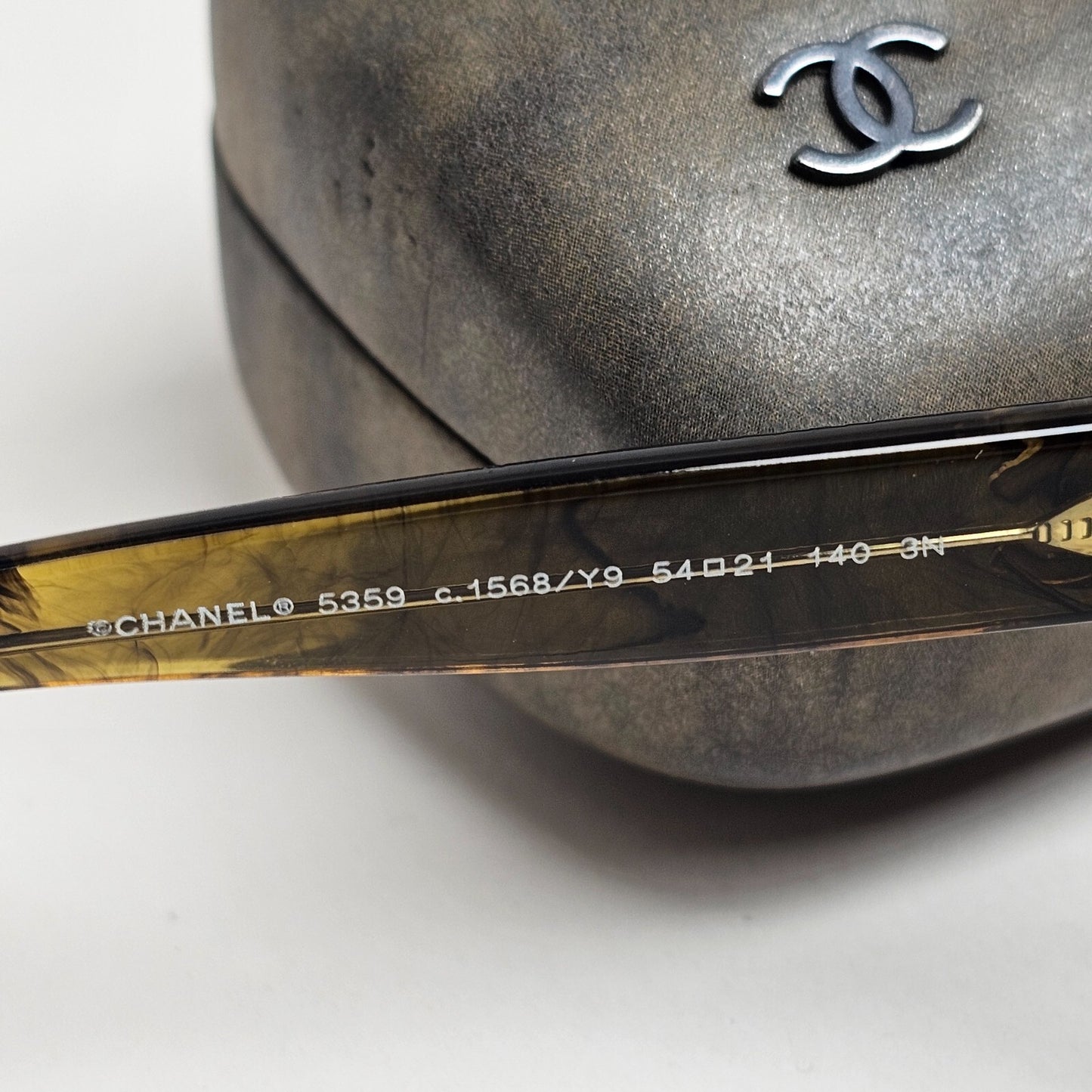 Chanel Sunglasses Olive Marble Green Brown 5359 c.1568/Y9 54mm 100325