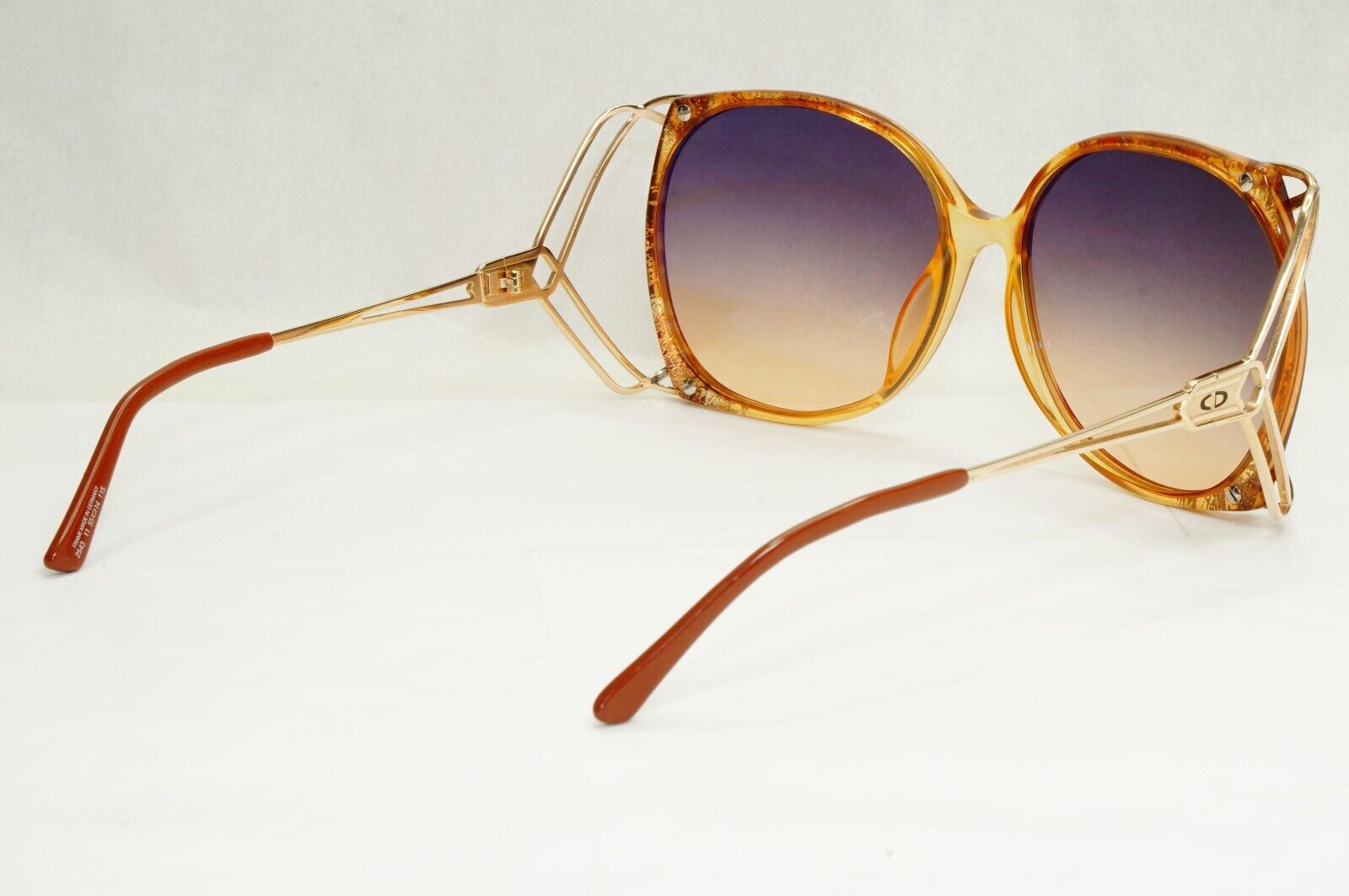 Dior Sunglasses 1990s Vintage Germany Gold Brown Grey Square 2543 11 55mm 270324