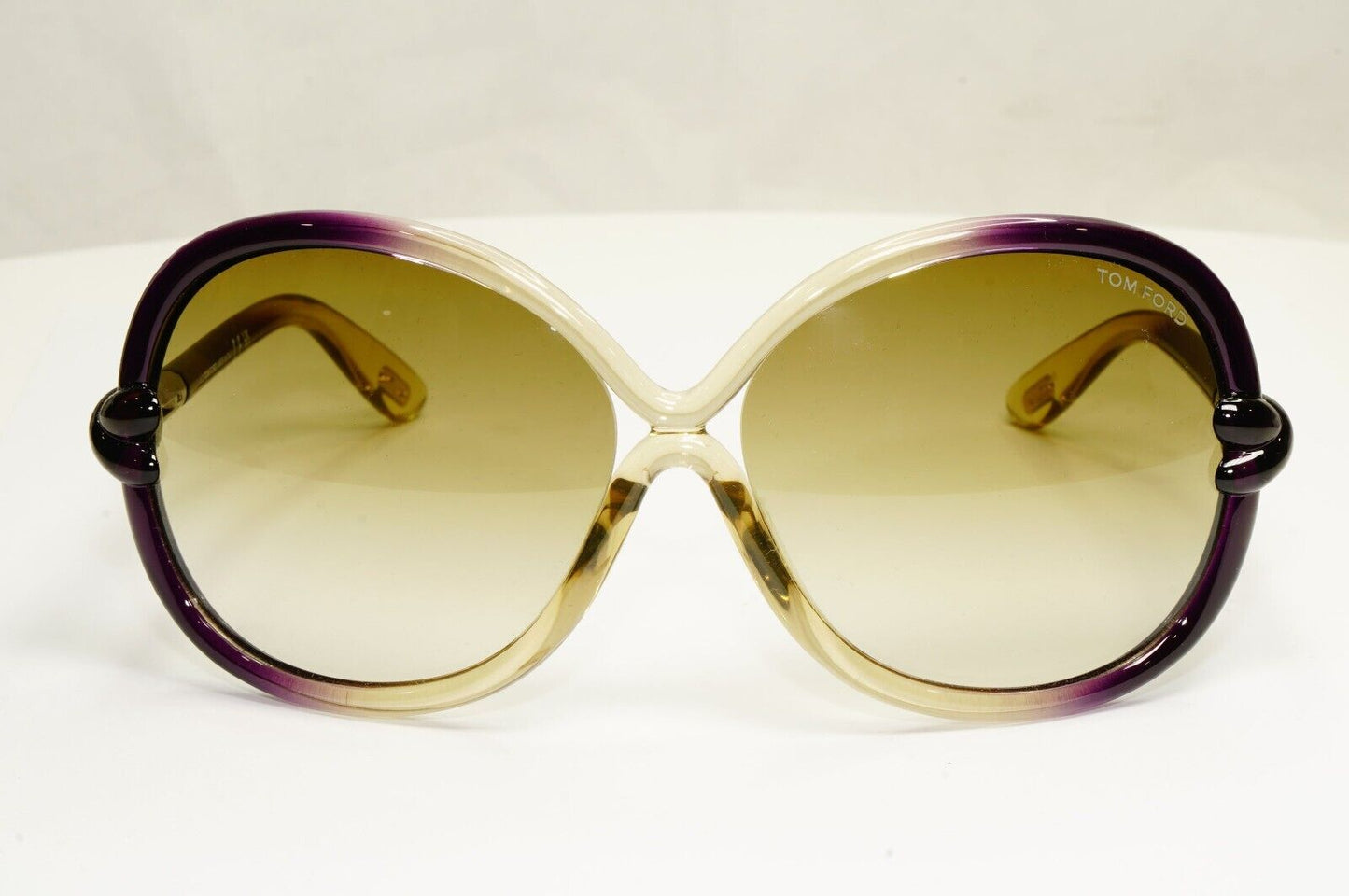 Tom Ford Oversized Sunglasses Knot Brown Gradient Purple TF 185 Sonja 95P 37809