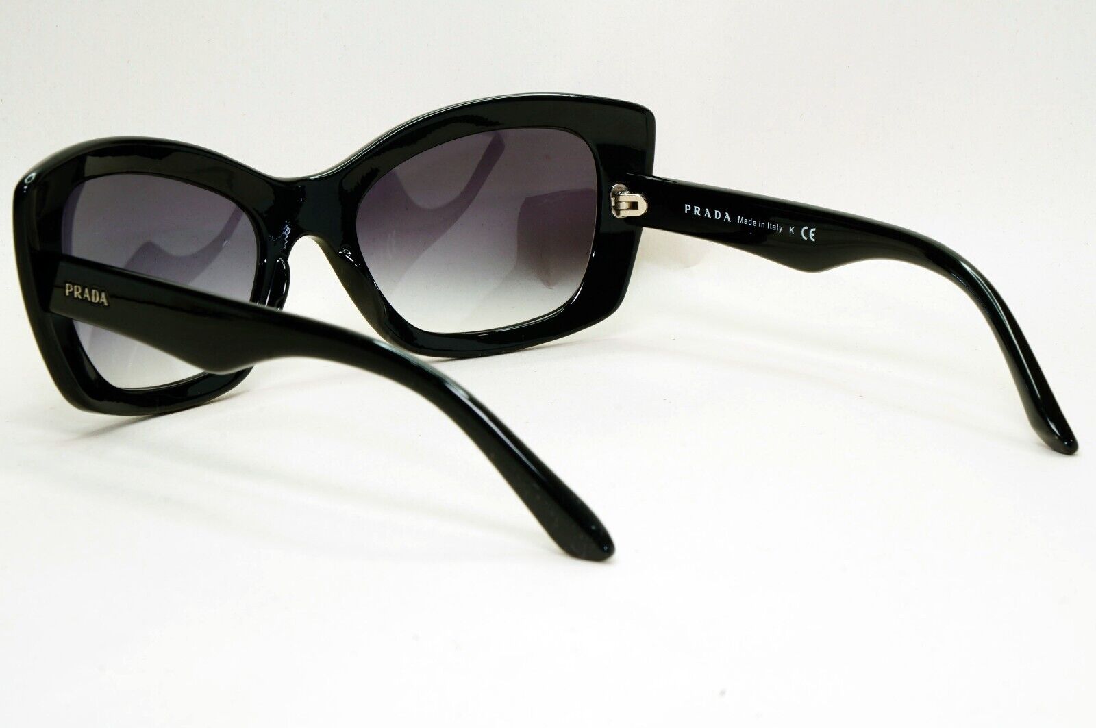 Prada Sunglasses Black Cat Eye Grey Gradient PR19MS SPR 19M 1AB-3M1 091124