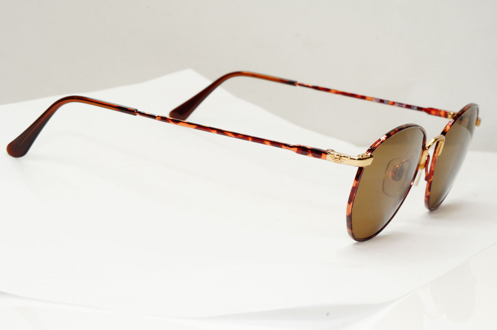 Emporio Armani Sunglasses 1997 Vintage Gold Brown Metal Round 031 721 50mm