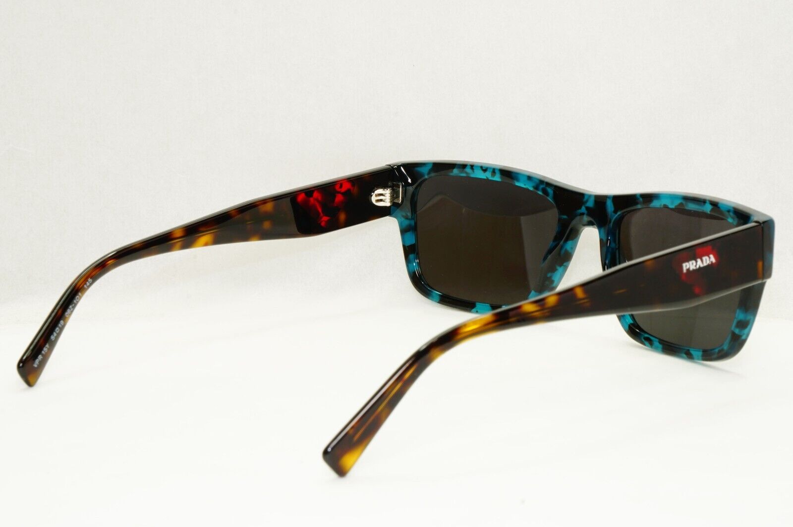 Prada Sunglasses Teal Green Brown Red Havana Square PR15YV VPR 15Y 06Z-1O1 54mm