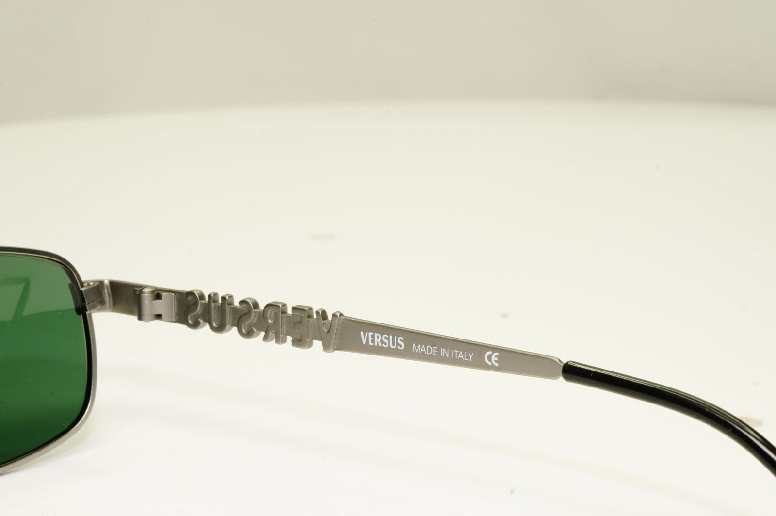 Versus 1995 Vintage Silver Green Metal Sunglasses Gianni Versace MOD R27 COL 27M