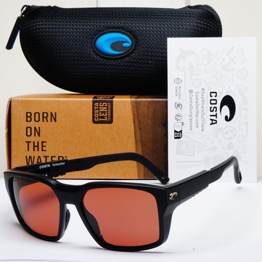 Costa Del Mar Sunglasses Tailwalker Polarized Copper 580P Black 06S9003 12 56mm