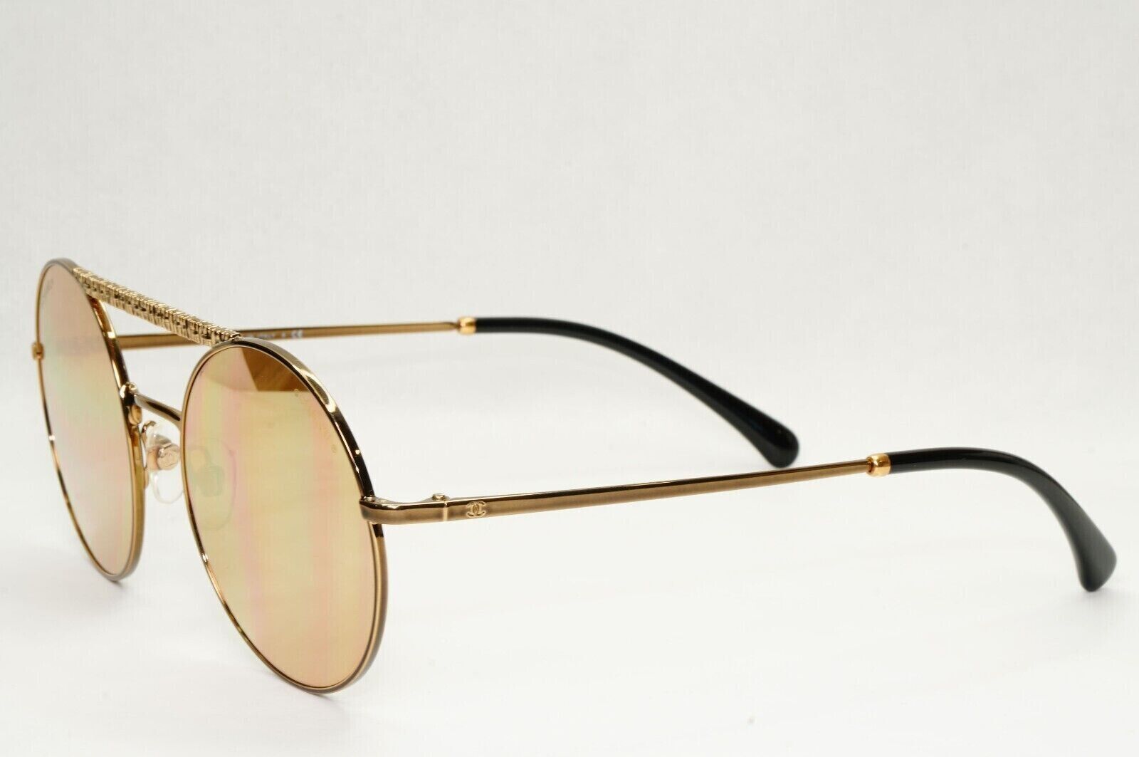 Chanel Sunglasses Bronze Gold Mirror Metal Round Brown 4232 c.470/T6 200324