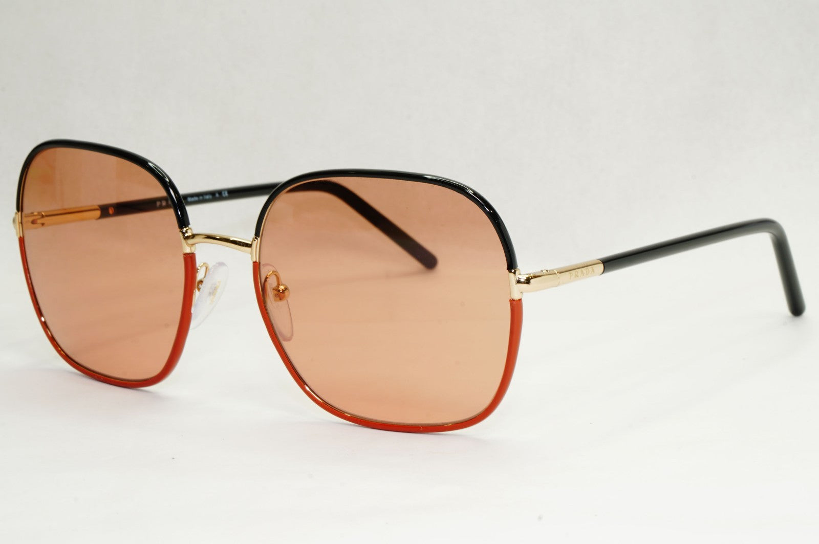Prada Sunglasses Black Gold Brown Square PR67XS SPR 67X 01H-1P1 58mm