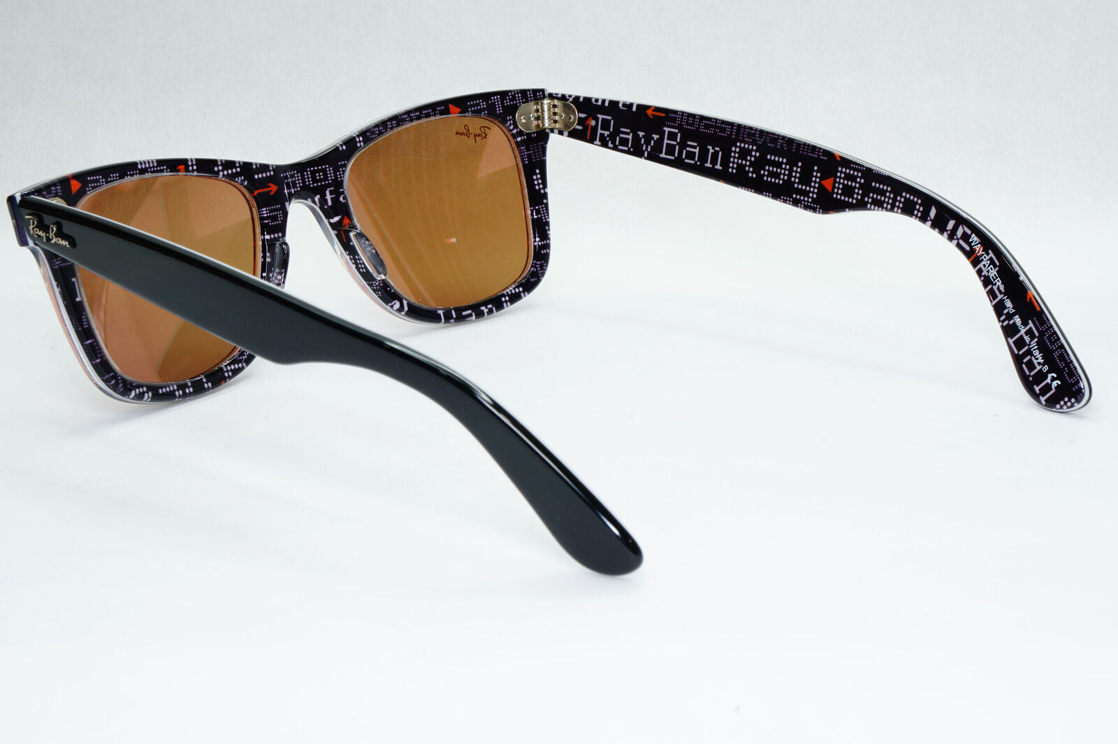 Ray-Ban Wayfarer Sunglasses Prints Pink Copper Mirror RB 2140 1201/Z2 310323