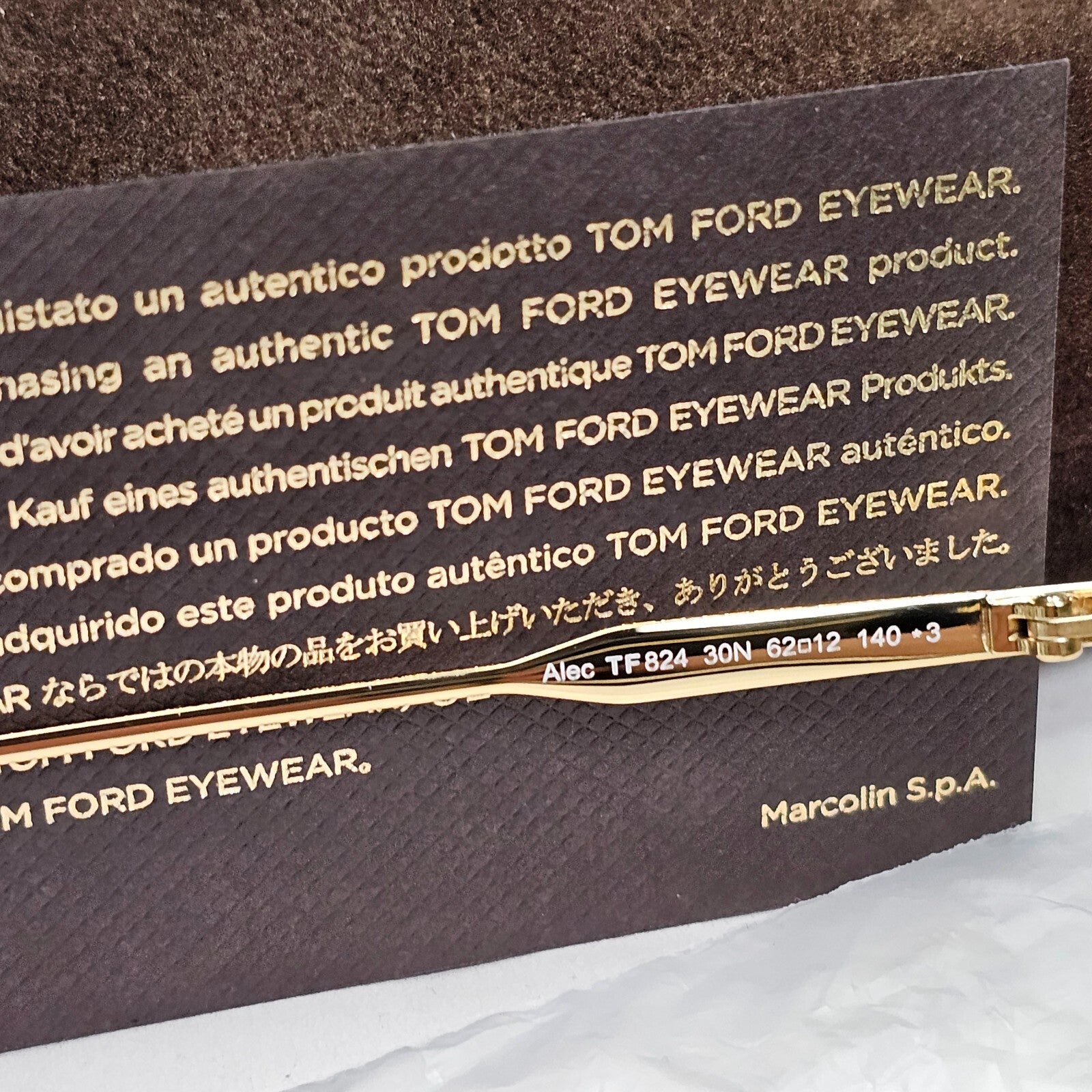 Tom Ford Sunglasses Alec Gold Green Metal Pilot Large FT0824 TF 824 30N 62mm A