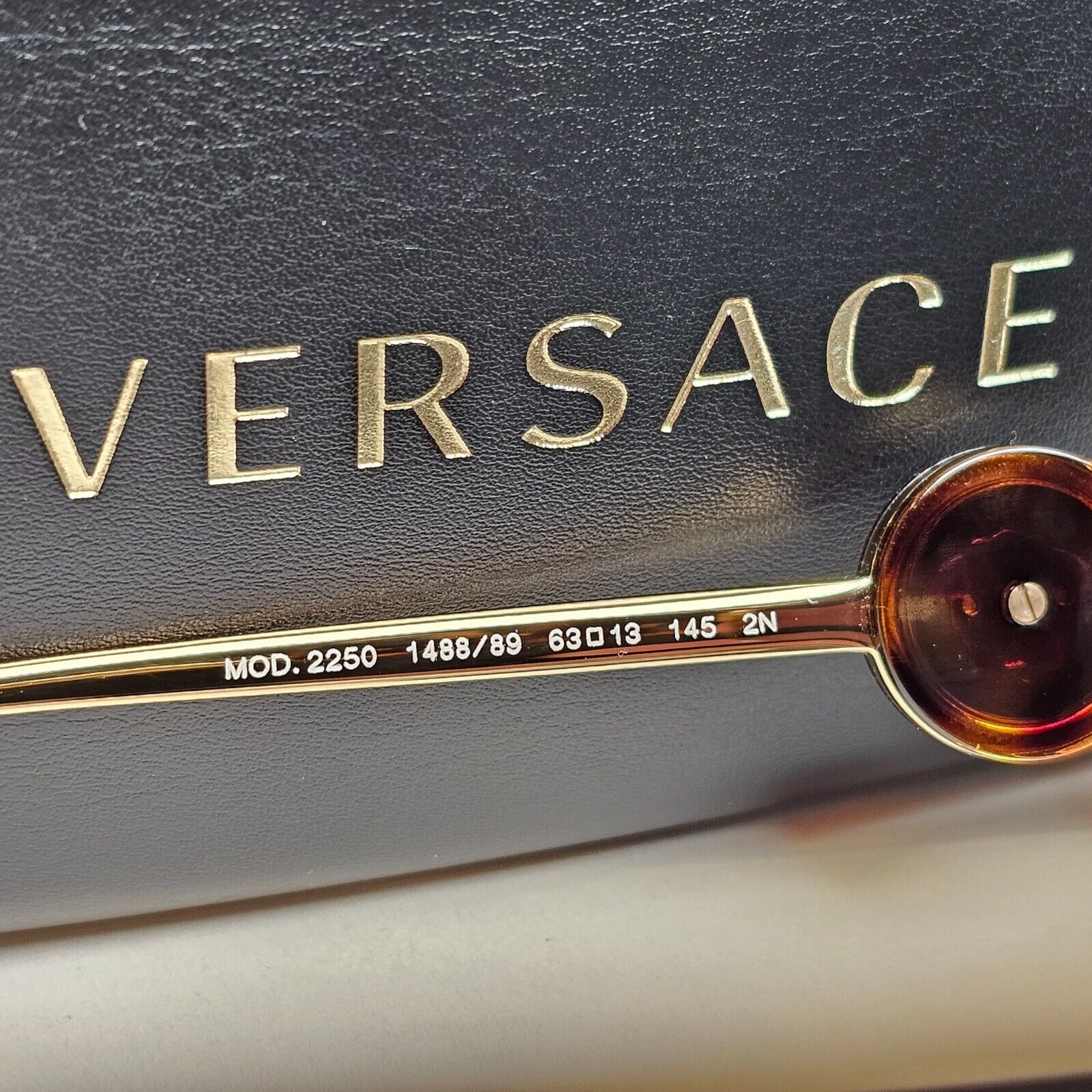 Versace Sunglasses Rimless Pilot Gold Medusa Brown MOD VE 2250 1488/89