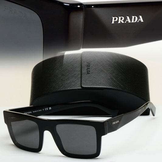 Prada Sunglasses 2023 Black Symbole Square PR19WS SPR 19W 1AB-5S0 52mm 210125