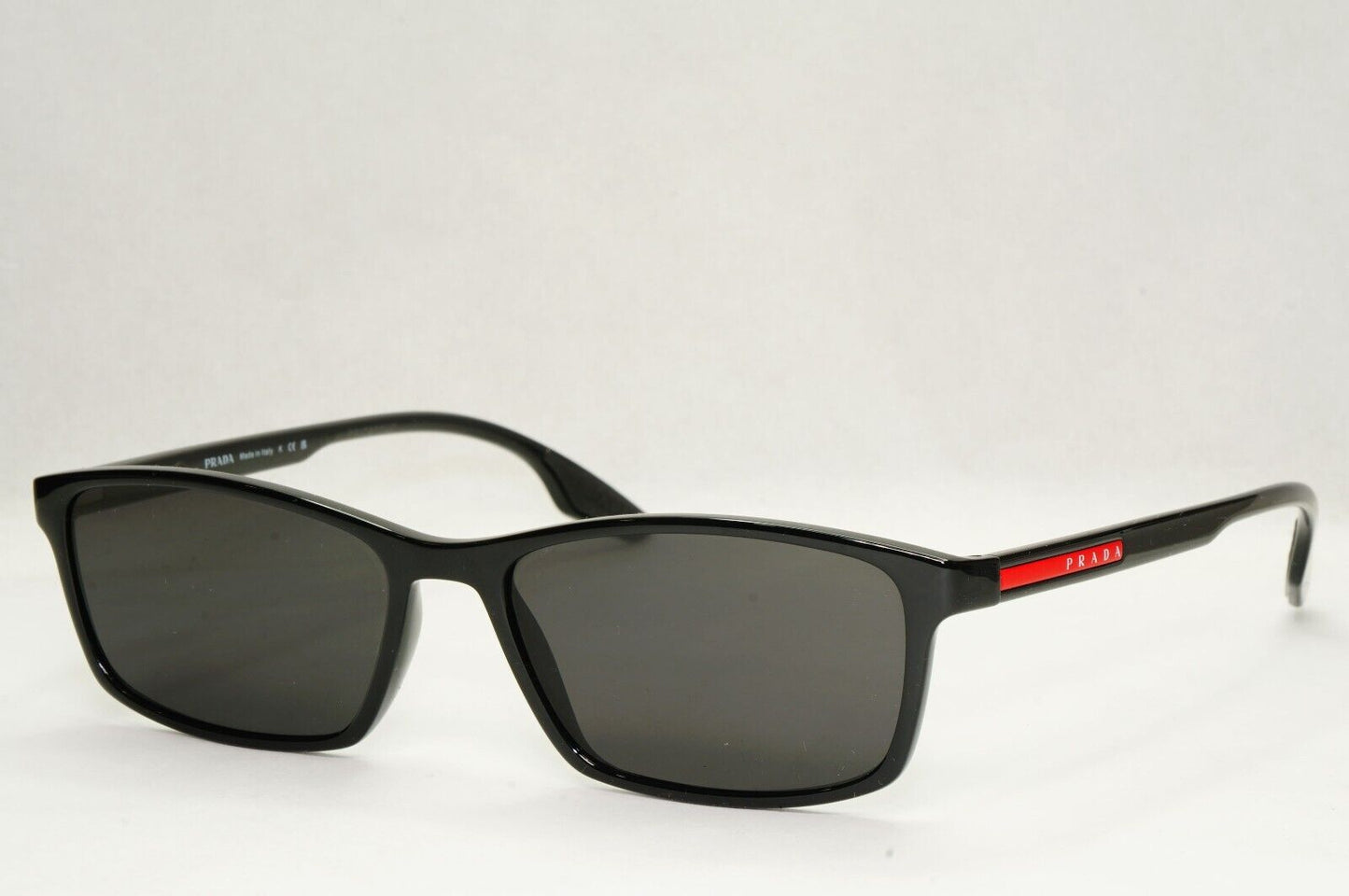 Prada Sunglasses Black Rectangle Square Glossy PS04MV VPS 04M 1AB-1O1 54mm