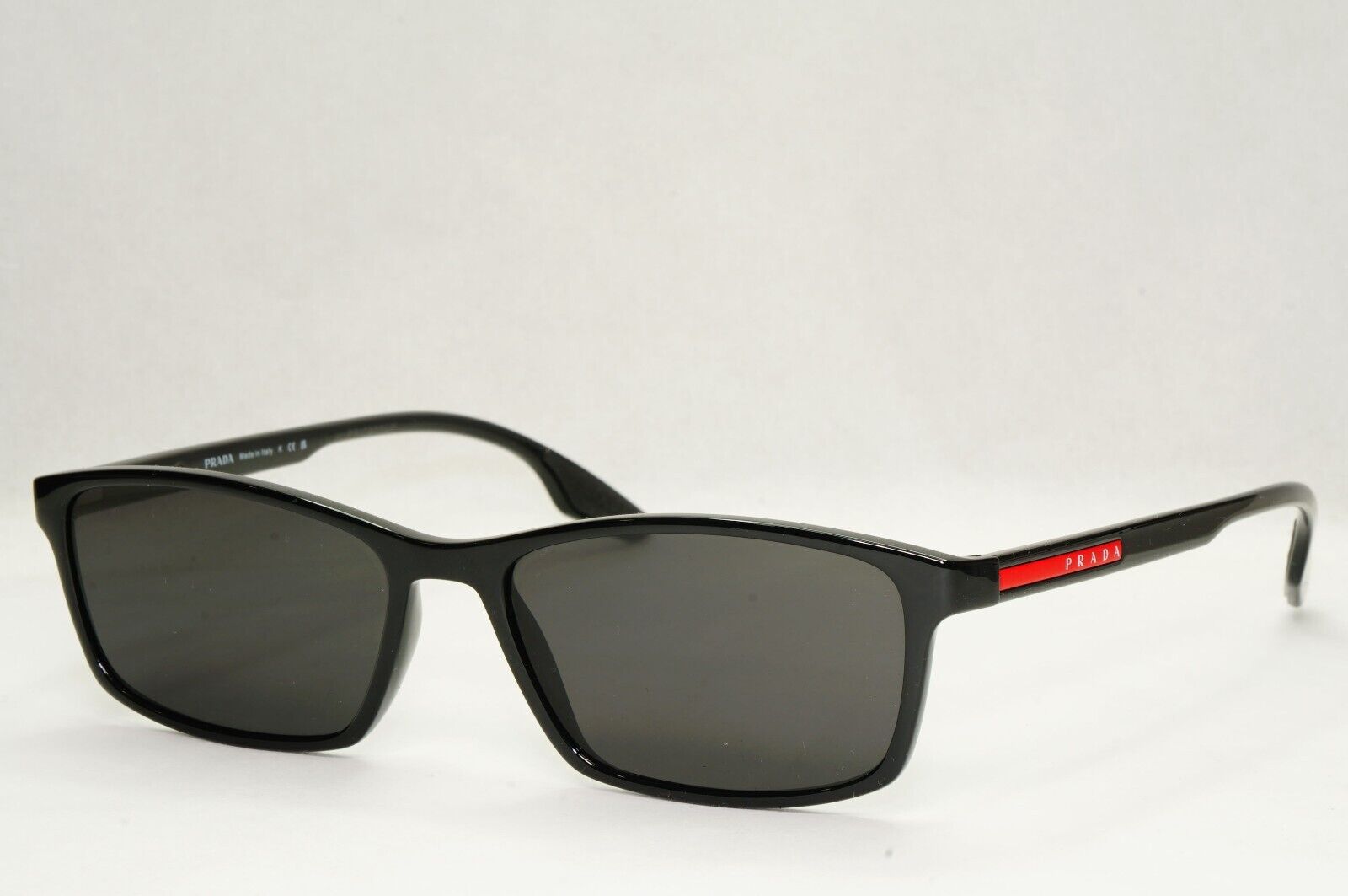 Prada Sunglasses Black Rectangle Square Glossy PS04MV VPS 04M 1AB-1O1 54mm