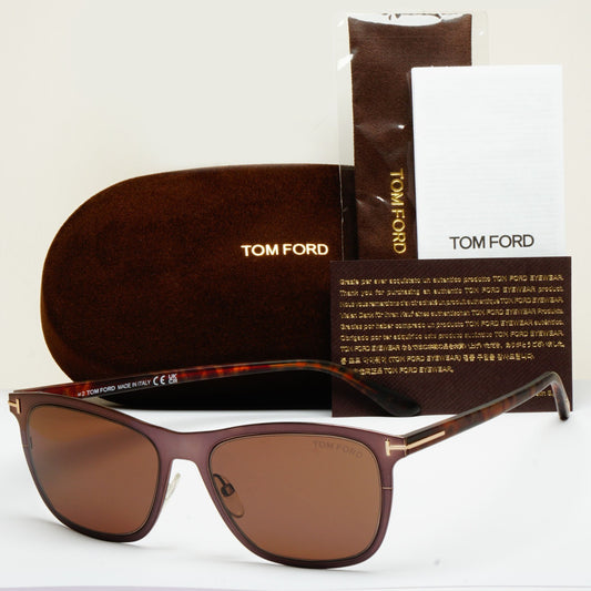 Tom Ford Sunglasses Alasdhair Brown Metal Rim FT0526 TF 526 48J 55mm