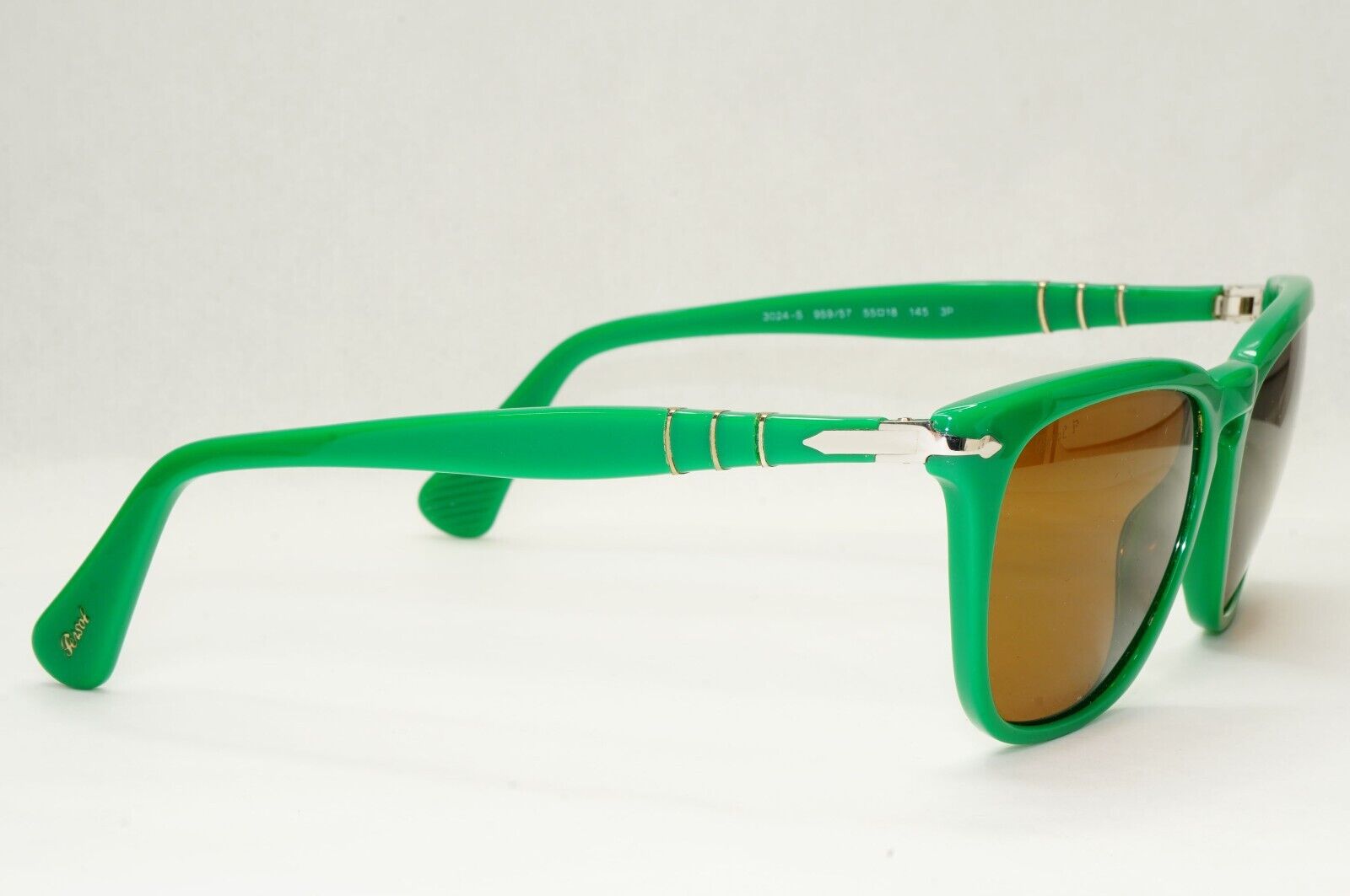 Persol Sunglasses 2012 Capri Polarized Green Brown Square 3024-S 959/57 55mm