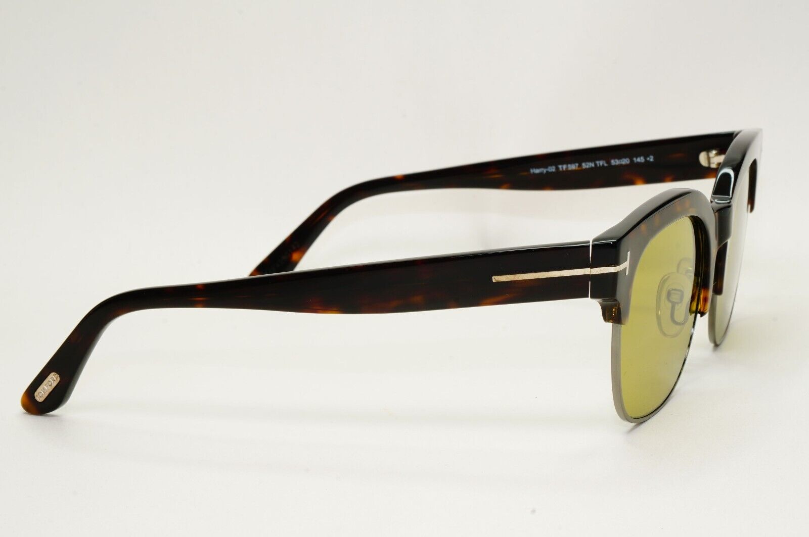 Tom Ford Sunglasses Harry-02 Glass Lens Brown Green Square FT0597 TF 597 52N