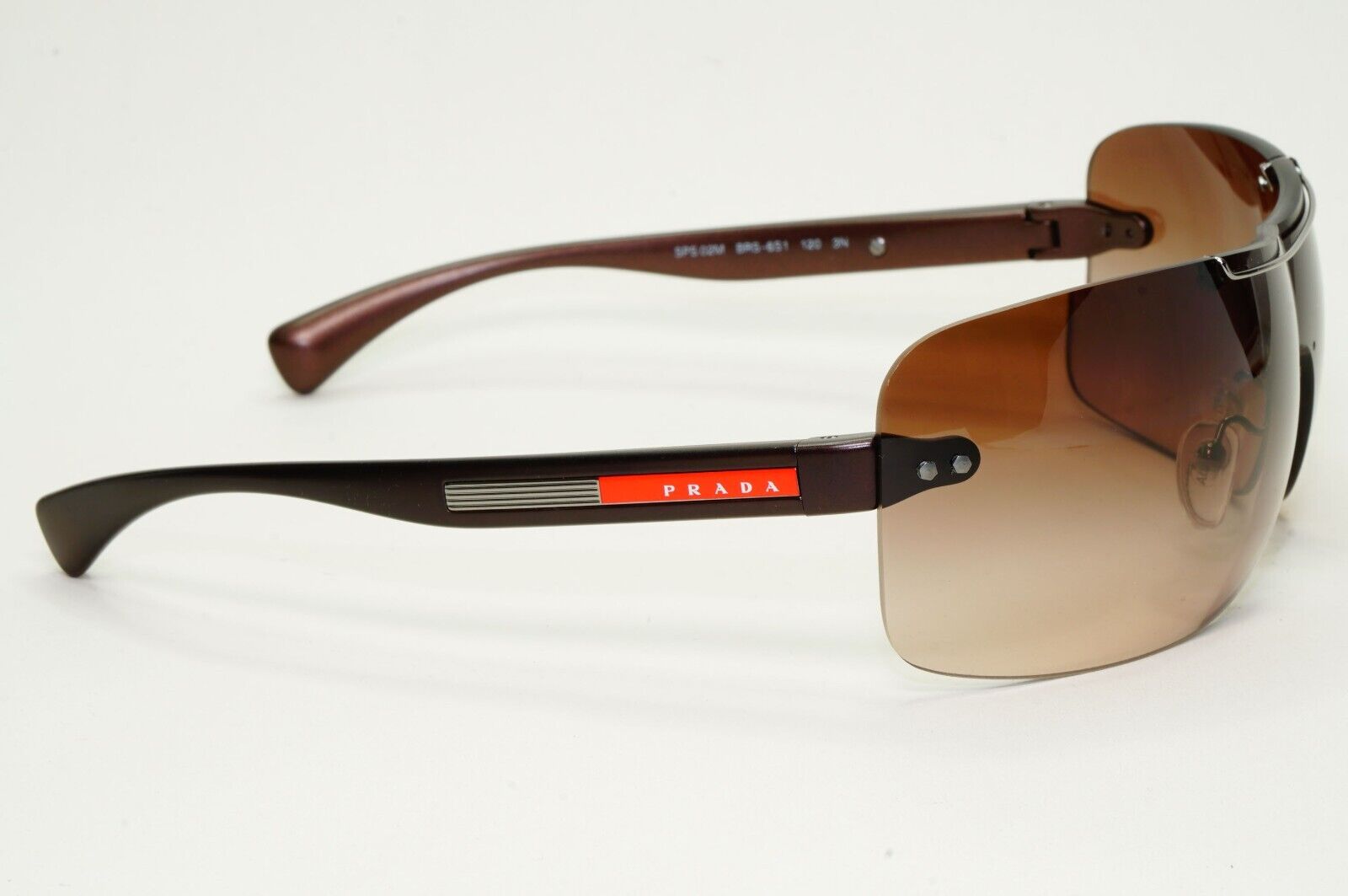 Prada Sunglasses 2007 Vintage Rare Brown Shield PS02MS SPS 02M BRS-6S1 050824