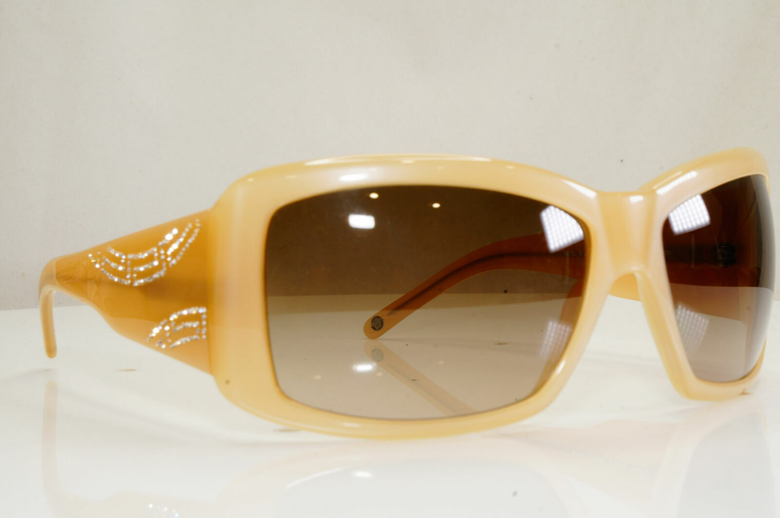 Versace Nude Beige Sunglasses Diamante Square Womens Brown 4130 329/13 28507