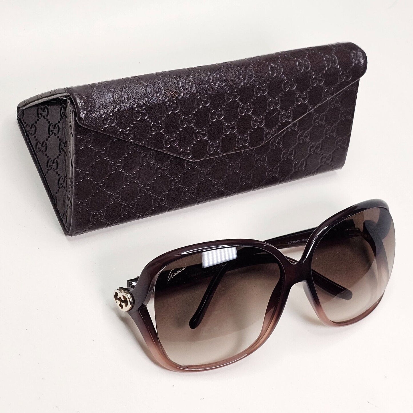 Gucci Sunglasses 2011 Vintage Gold Heart Brown Square GG 3500/S WNQ02 041124