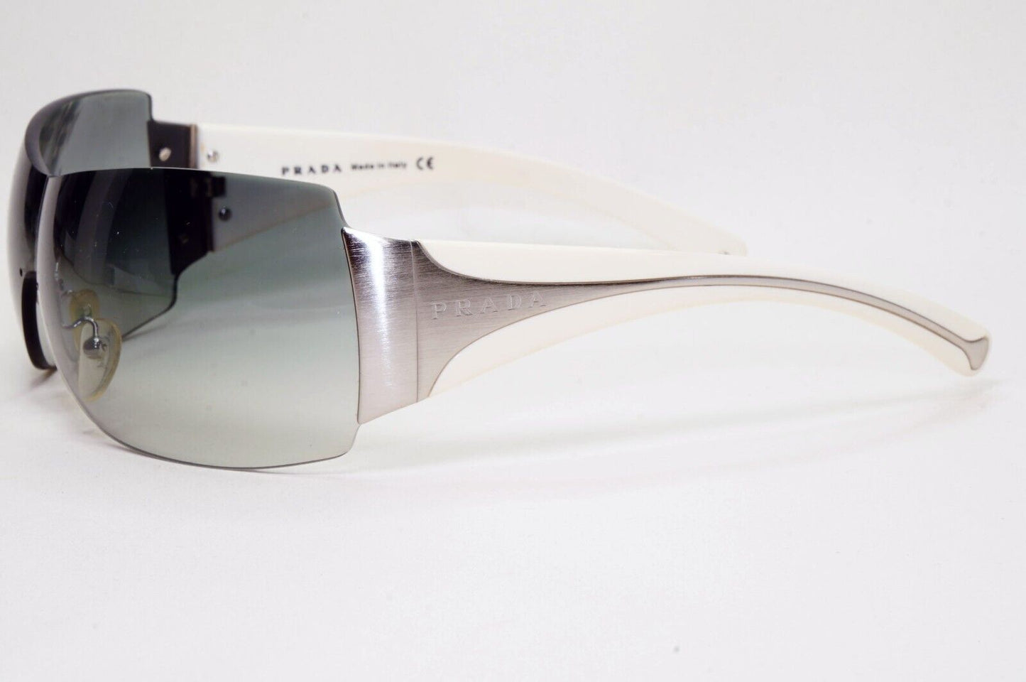 Prada Sunglasses 2007 Vintage White Grey Shield PR04IS SPR 04I 1BC-3M1 081024