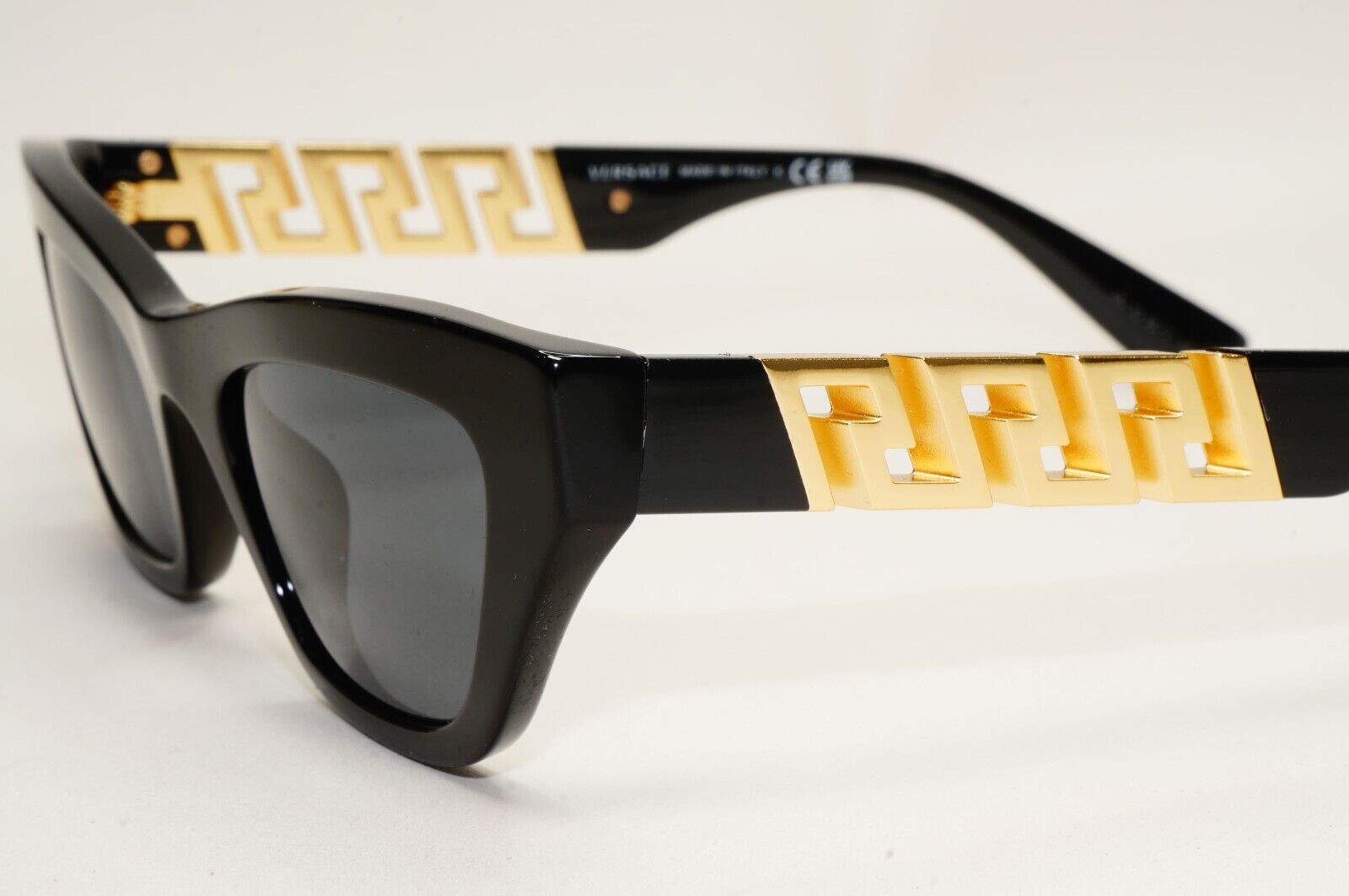 Versace Sunglasses Black Gold Greca Meander Rectangle MOD VE 4419 GB1/87 52mm