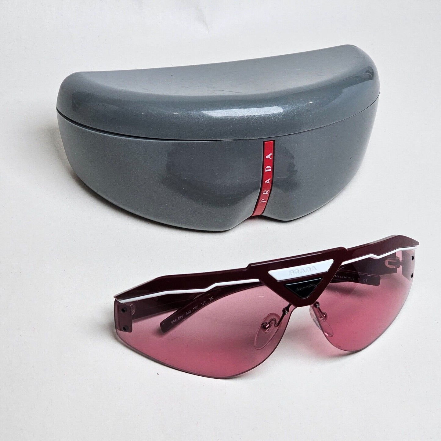 Prada Sunglasses Bordo Brown Shield Wrap PR69VS SPR 69V 459-1K0 231124
