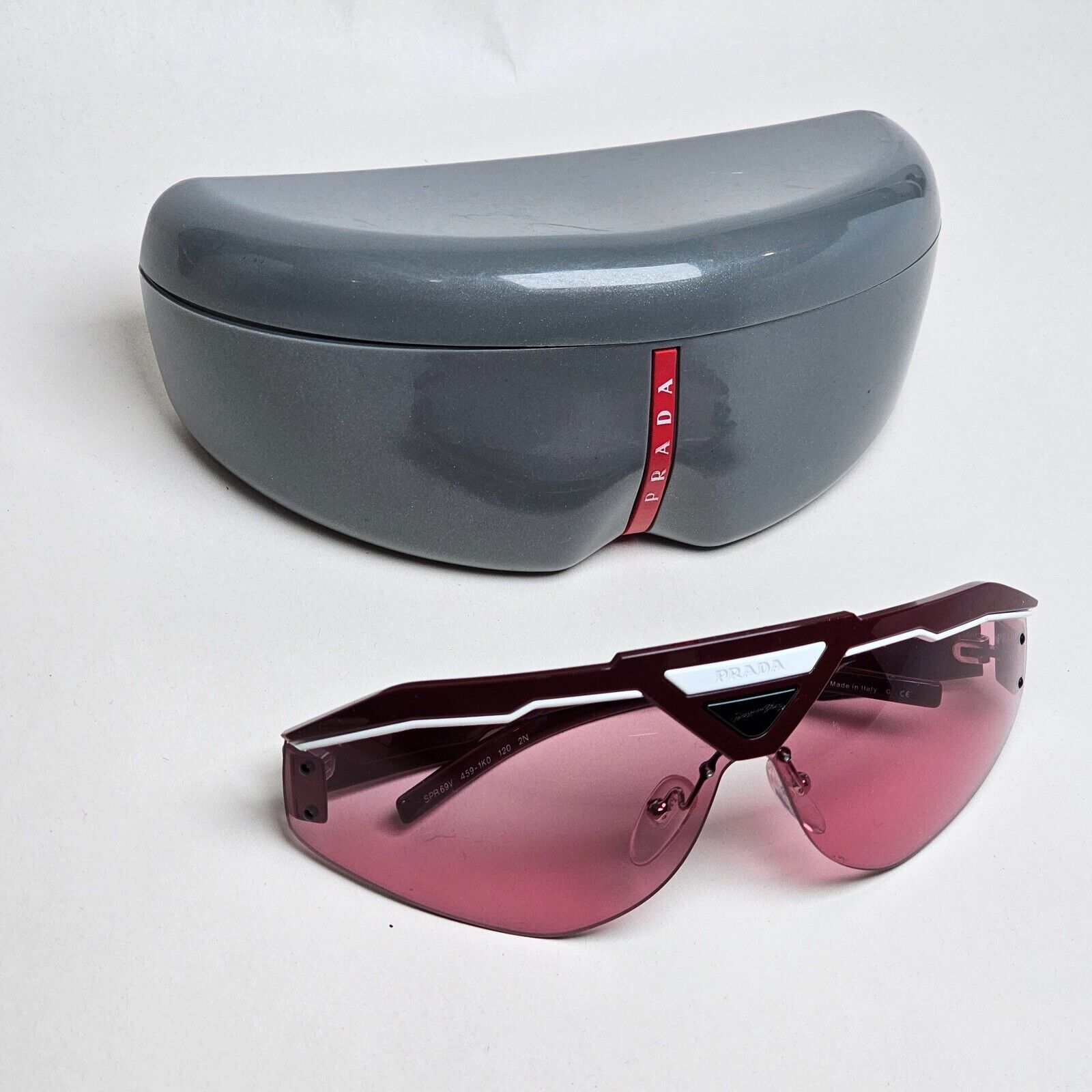 Prada Sunglasses Bordo Brown Shield Wrap PR69VS SPR 69V 459-1K0 231124