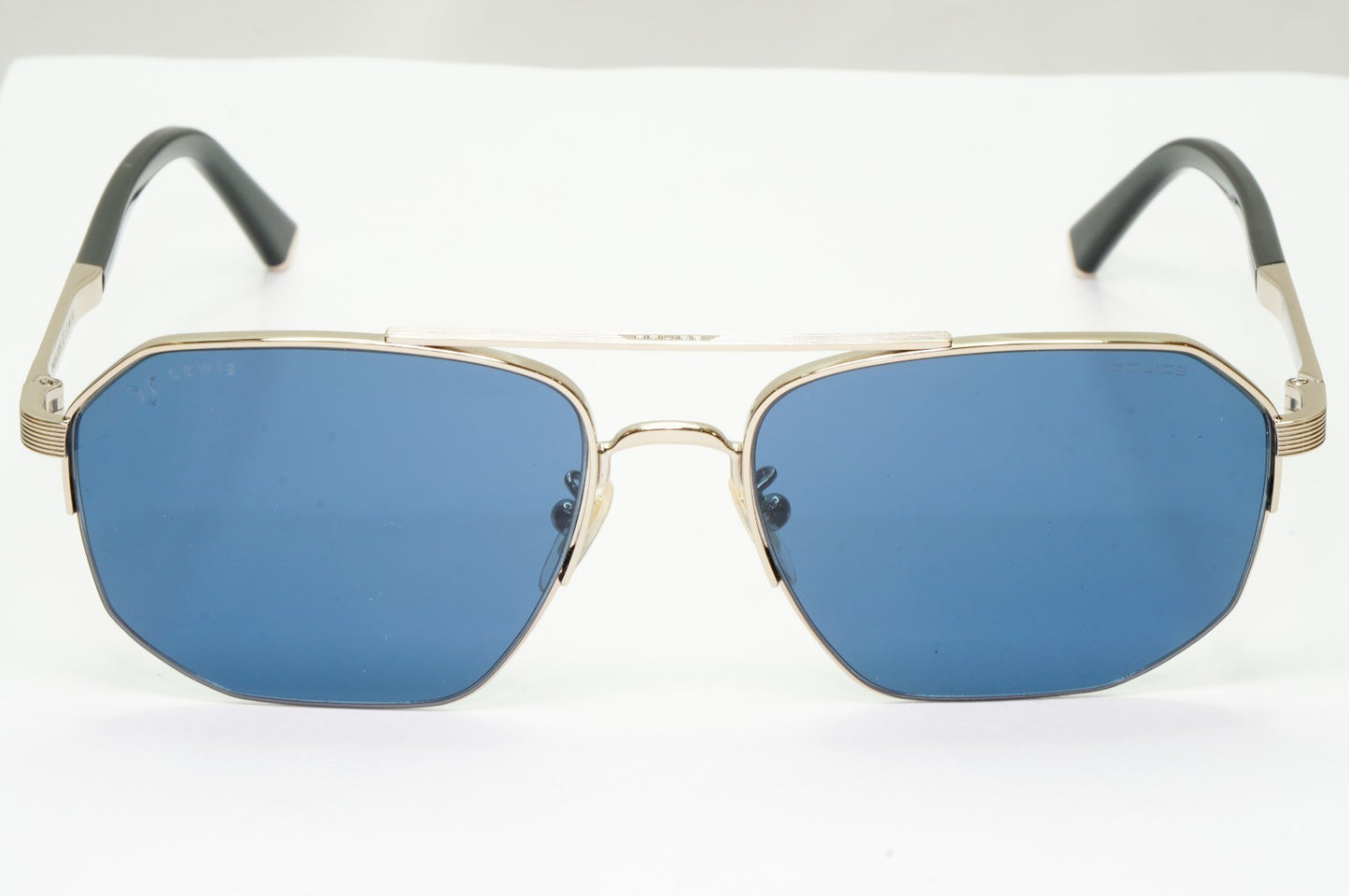 Police Lewis Hamilton F1 Sunglasses Gold Blue Square Metal SPL A25 COL 0594 [A]