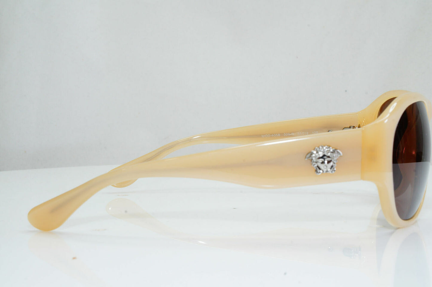 Versace Nude Silver Medusa Beige Sunglasses Square Womens 4058 329/3 28505