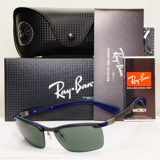 Ray-Ban Sunglasses Carbon Fibre 2013 Blue Black Green RB 8312 124/71 60mm